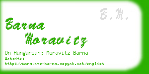 barna moravitz business card